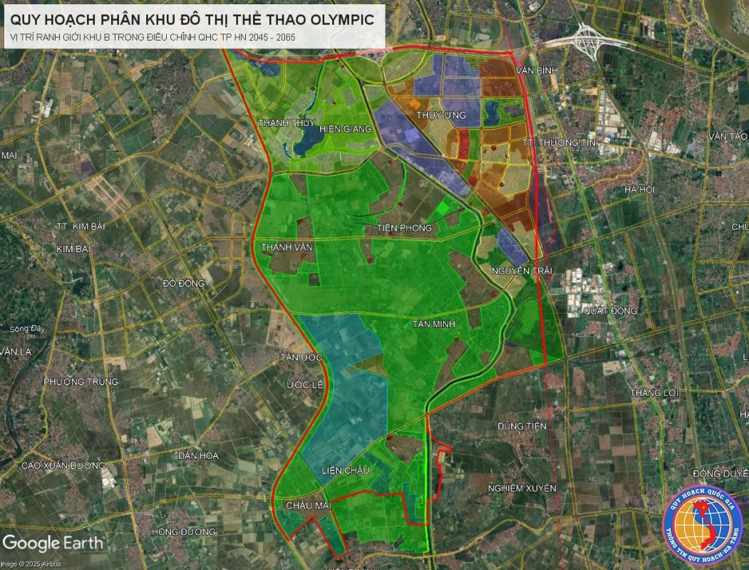 Phân khu B - Dự án Vinhomes Olympic - Vị trí Google maps